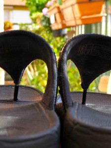 Sandals in garden